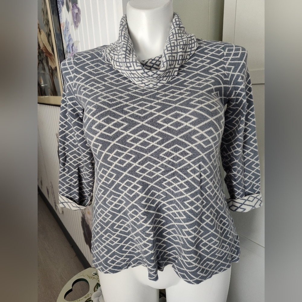 Anthropologie Moth Galena Alpaca Blend  Cowl Neck Sweater Gray Women’s Sz M 8-10